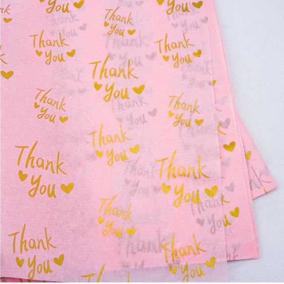 100 Pink Thank You Tissue Paper Sheets, 14x20 PRICE IS FIRM - Picture 10 of 11
